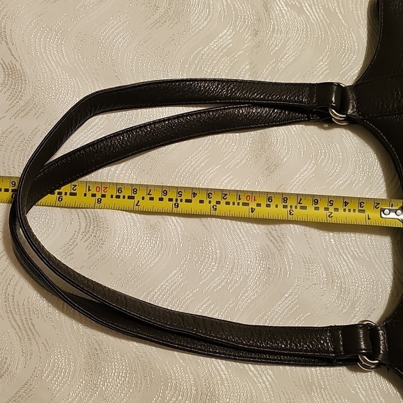 Stone Mountain brown leather shoulder bag very good condition front zip pouch ba - Picture 11 of 14